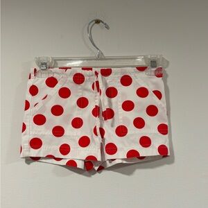 Papo d'Anjo Red Polka Dot White Shorts Girls Size 6